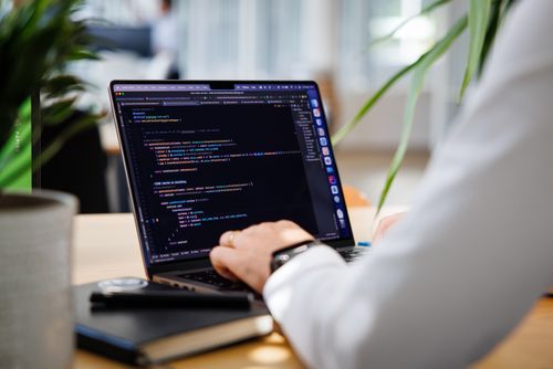 Laptop with code